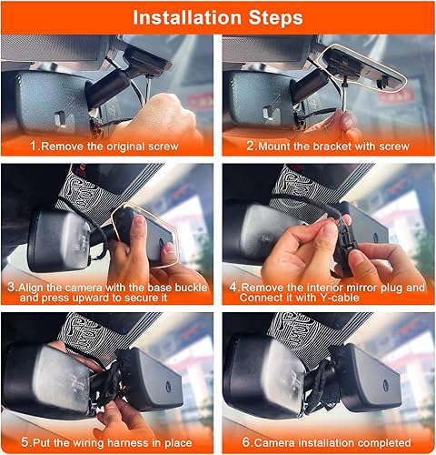 Vista 19 de Cámara de tablero 4K para Ford Mustang S550 2022-2023 (con una cubierta grande), EcoBoost Premium GT Premiun Mach 1 (modelo A), no es compatible