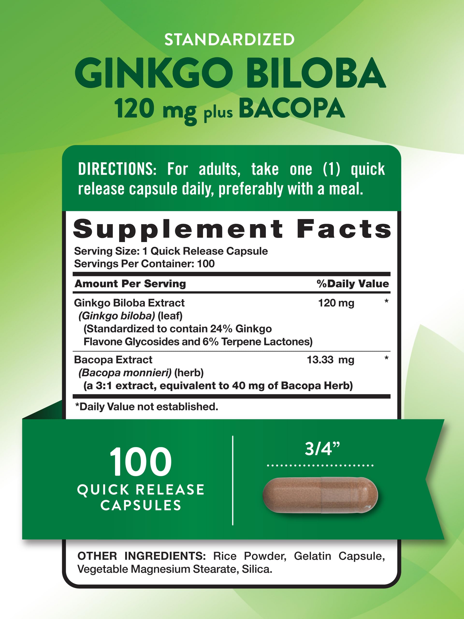Nature's Truth Ginkgo Biloba 120mg | Plus Bacopa — Amazon image 2
