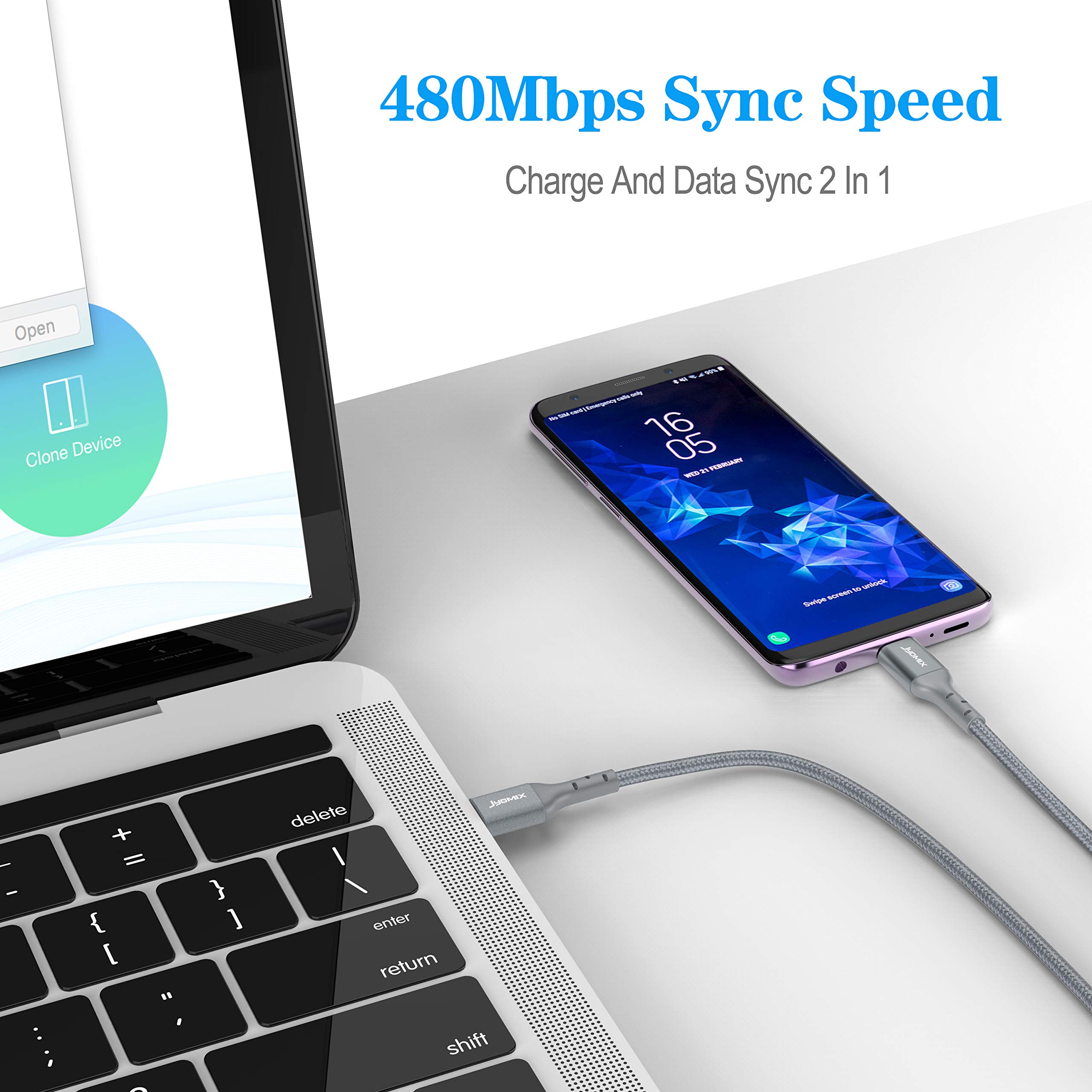 USB Type C to USB C Cable 2.0 (6ft) 20V/3A 2 Pack Fast Charger Cord (Silver, 6ft) 4