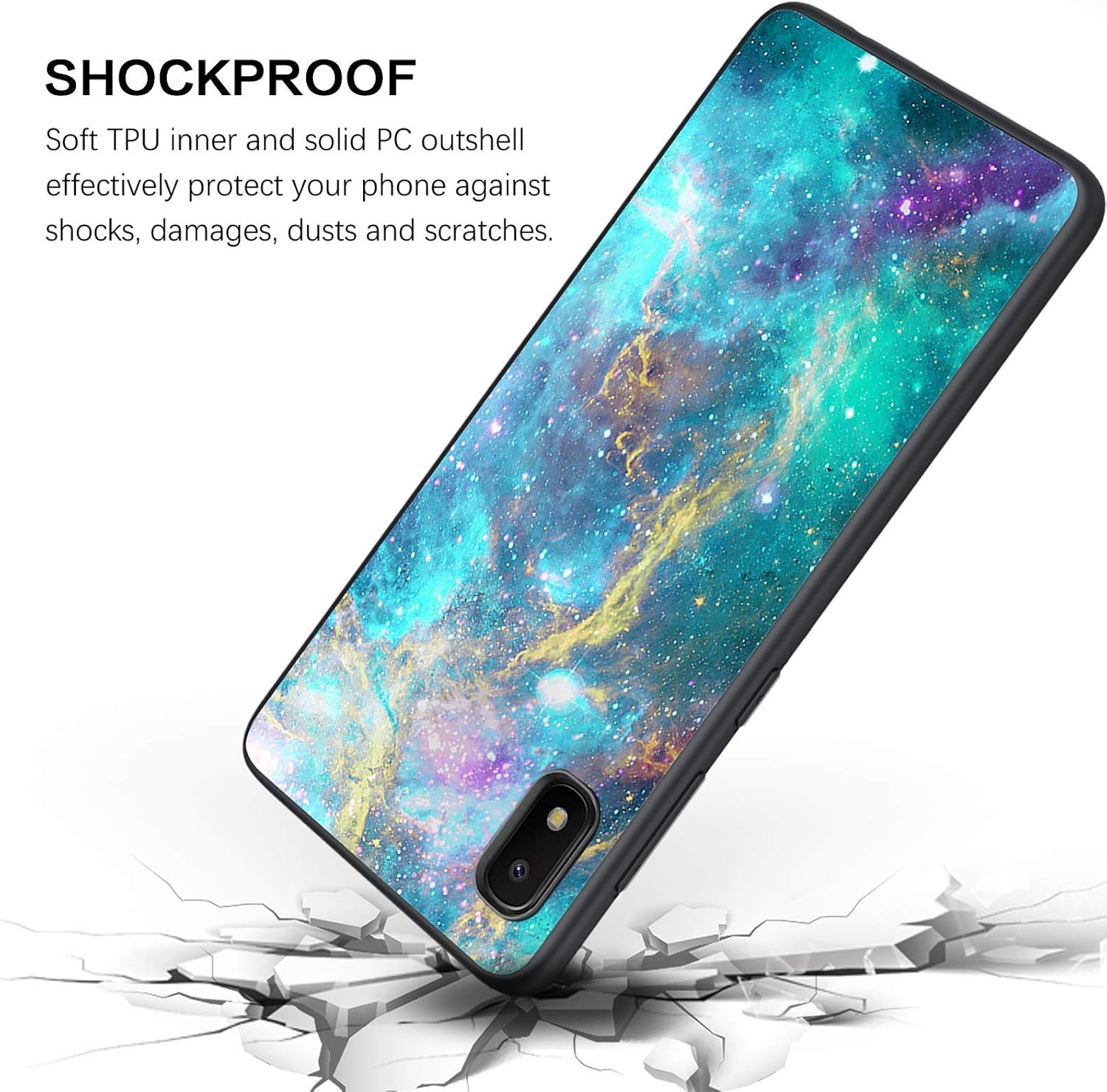 BENTOBEN Samsung Galaxy A10e Case, Galaxy A10e Case, Slim Fit Glow in The Dark Soft Flexible Bumper Protective Anti Scratch Non-Slip Phone Cases Cover for Samsung Galaxy A10e (2019), Nebula/Galaxy