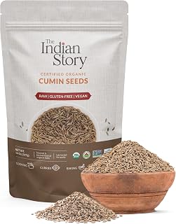 The Indian Story Organic Cumin Seeds (14oz/397g), Raw|Gluten-free|Vegan, Premium natural cumin seeds from India, Rich in antioxidants and Iron, Best used in baking, cooking and in beverages