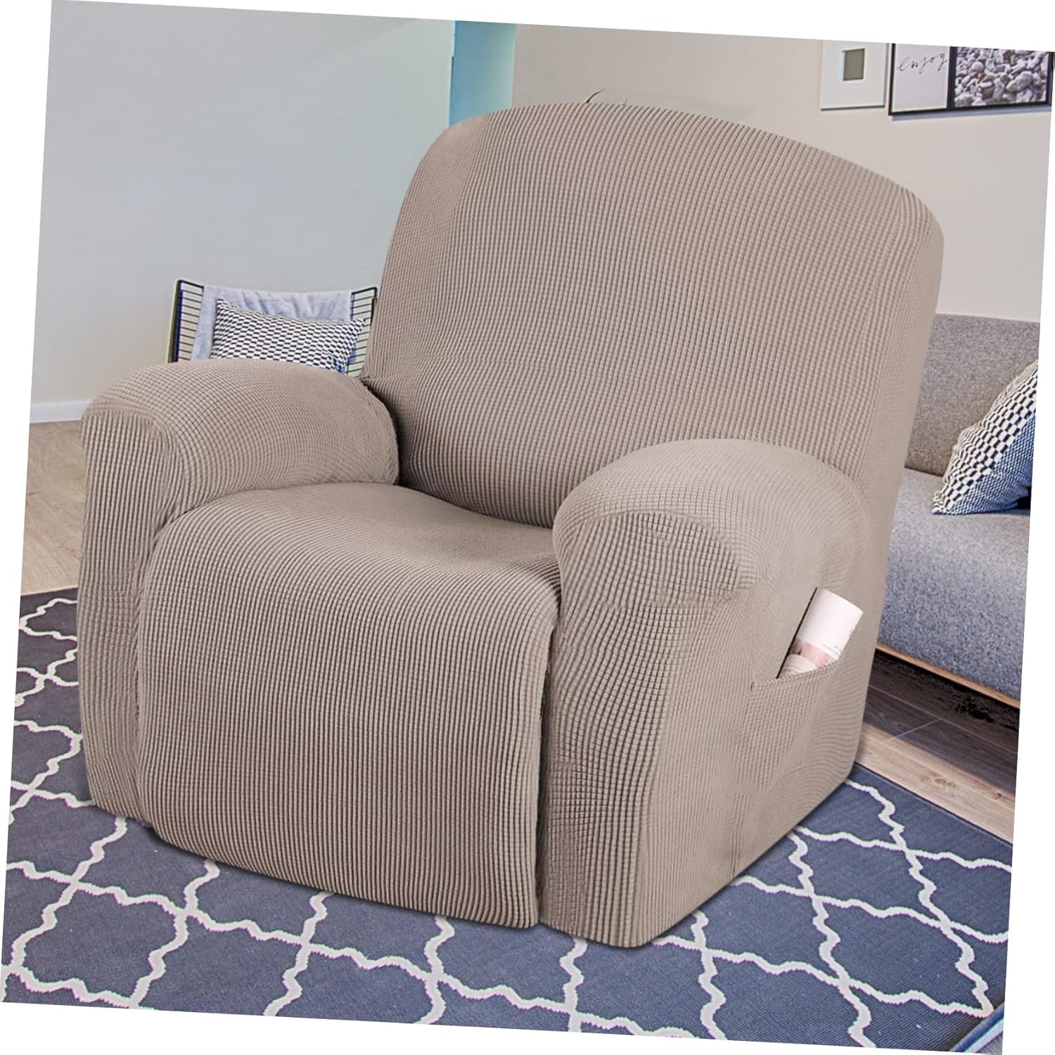 Polar Fleece Recliner Sofa Cover Stretch Slipcover Couch Cover Long-Lasting Elegant Design Home Office Hotel