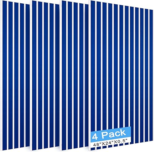 Miniatura 9 de Paquete de 5 paneles acústicos grandes, paneles de espuma a prueba de sonido de 48 x 24 x 0.4 pulgadas para paredes, paneles de amortiguación de