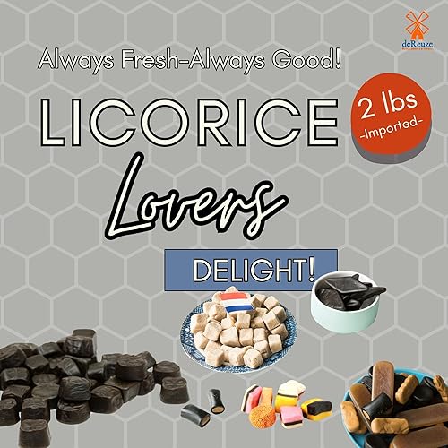 Miniatura 5 de DeReuze Dulces holandeses de regaliz de los Países Bajos 4 libras de regaliz negro surtido salado y dulce incluye 16 variedades Griotten,