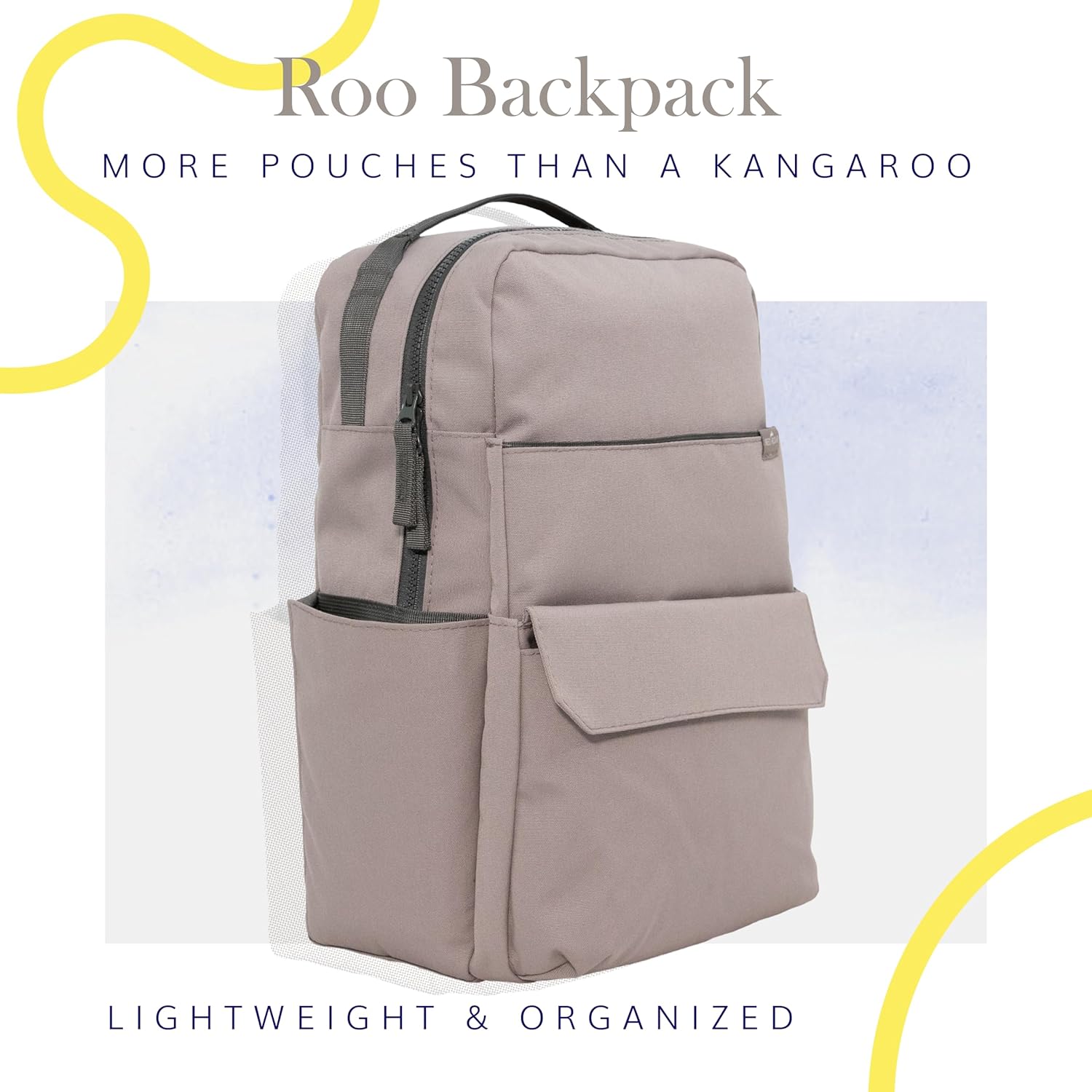 RED ROVR Roo Lightweight 1 LB Diaper Bag Backpack | 11 organizational pockets| Durable & Water-Resistant (Truffle) - Image 3