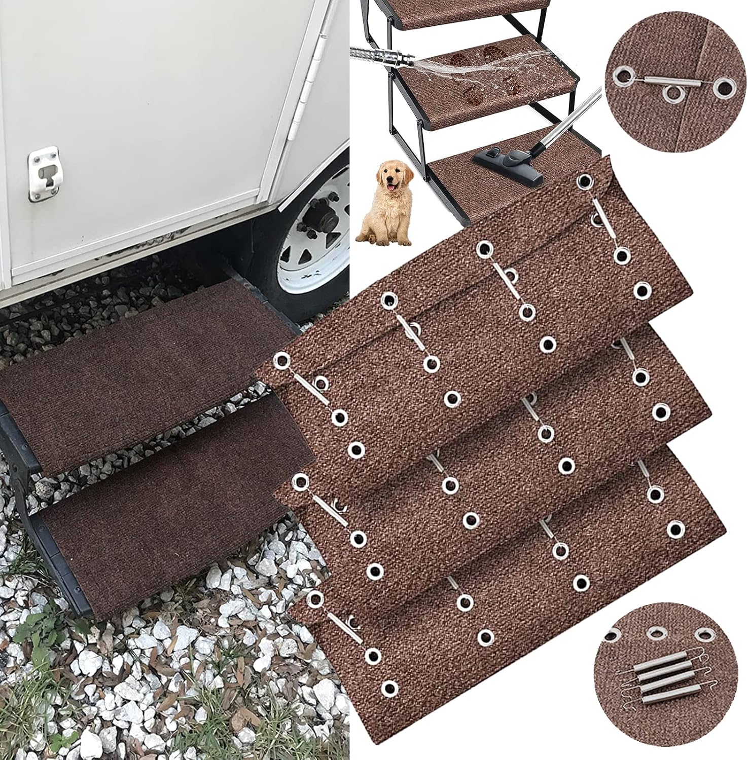 Gift2u 3 Pack RV Step Covers, 22in Non Slip RV Camper Step