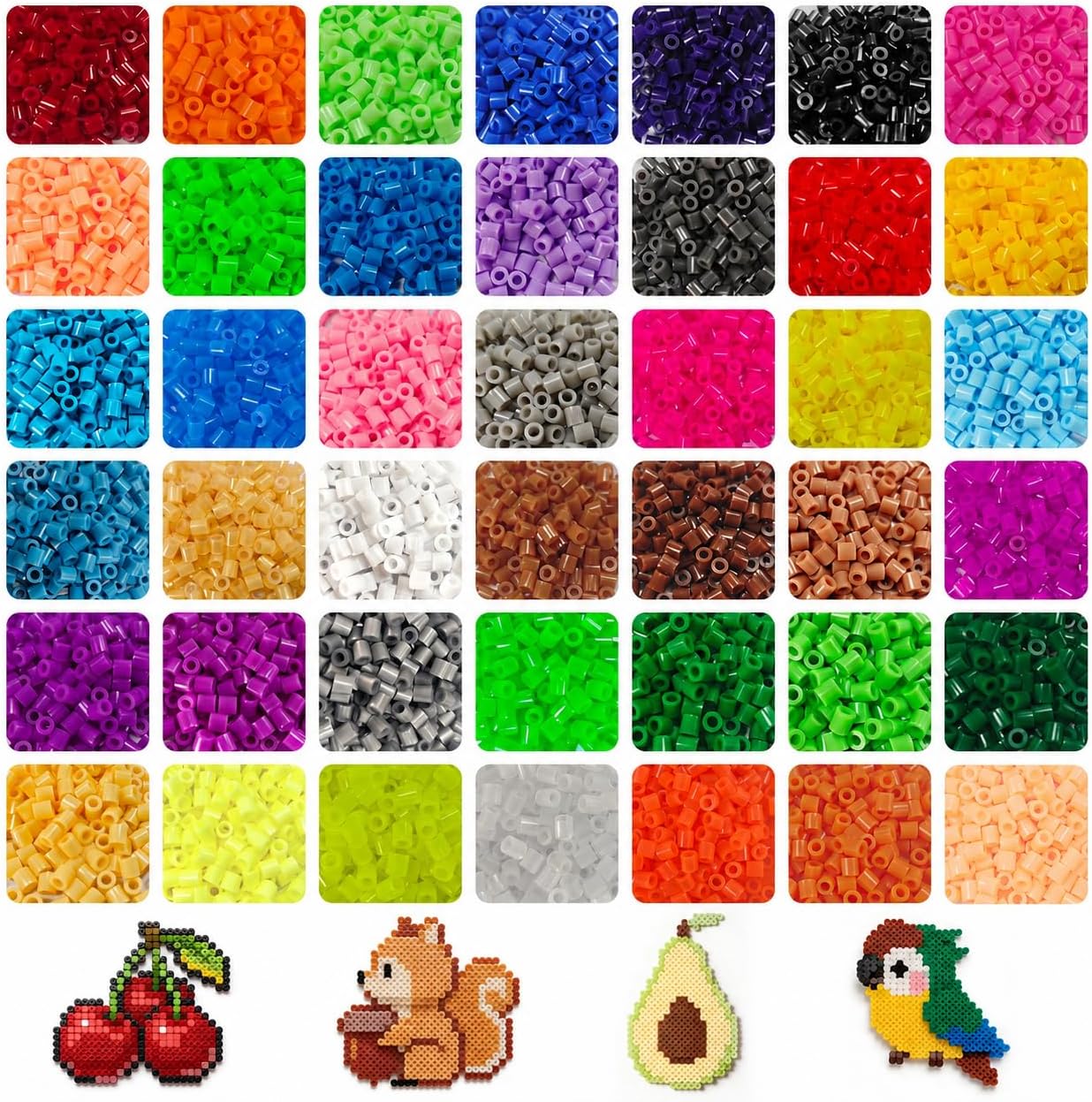 22500 Pcs Fuse Beads Bulk, 42 Colors Separately Bagged Melty Beads, 5mm