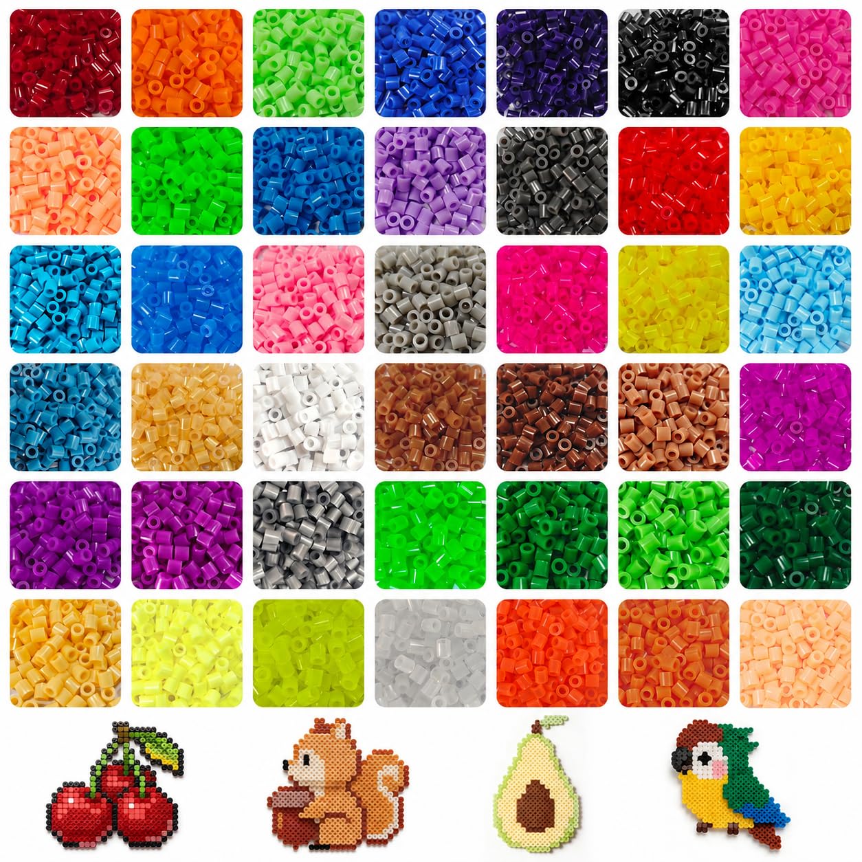 Kit di 22500 perline fusibili, 42 colori, 5 mm, confezionate singolarmente, per fai da te