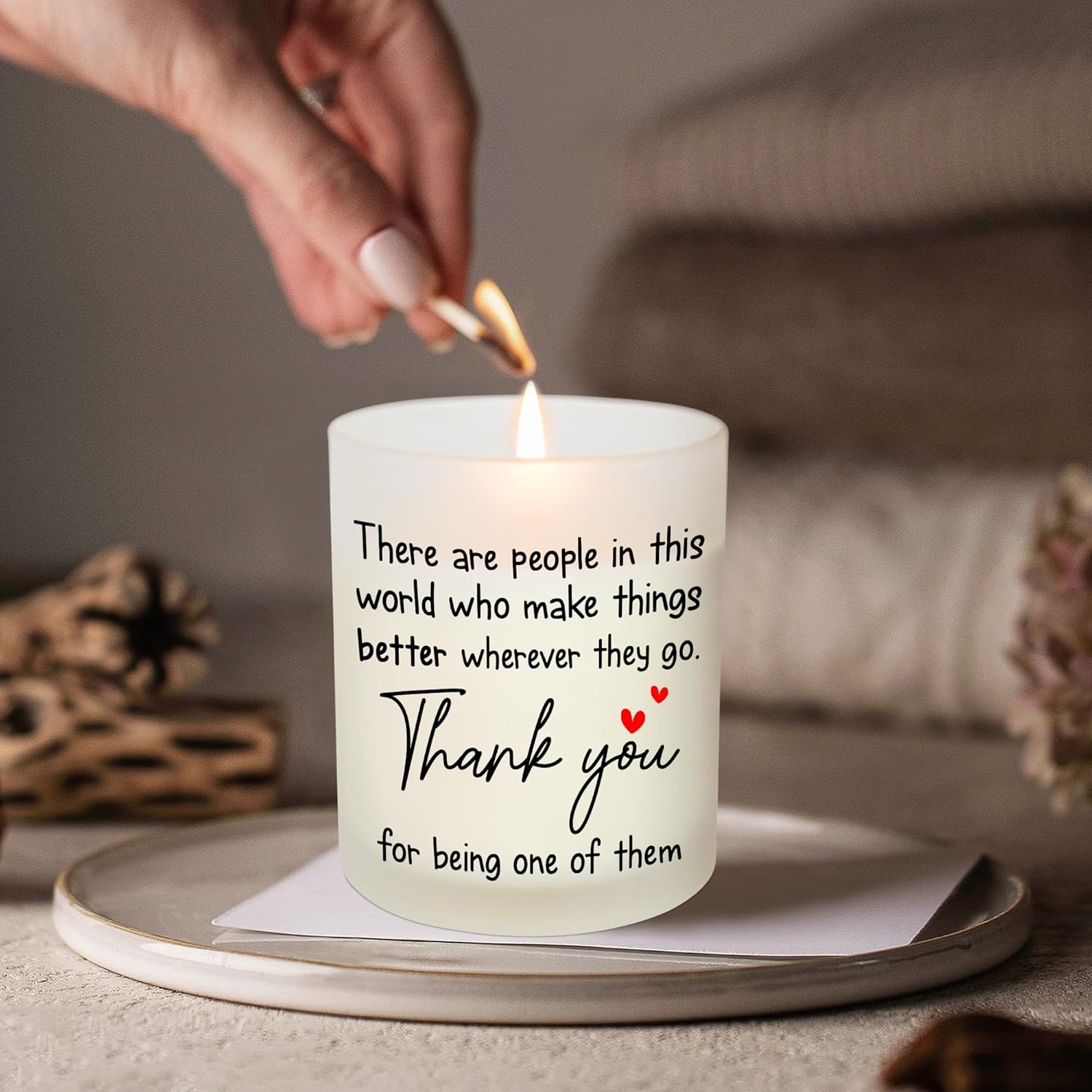 OASSIE Galentines Thank You Gifts for Women - Vanilla Lavender Candle 10 Oz - Inspirational Birthday Valentines Day Gifts for Friend Women Coworkers Teachers Nurses Boss Employees, Appreciation Gift - Image 6