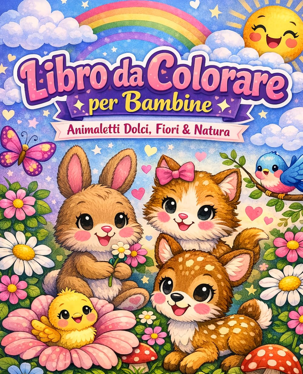 50 disegni da colorare: Fiabe, cuccioli e fiori