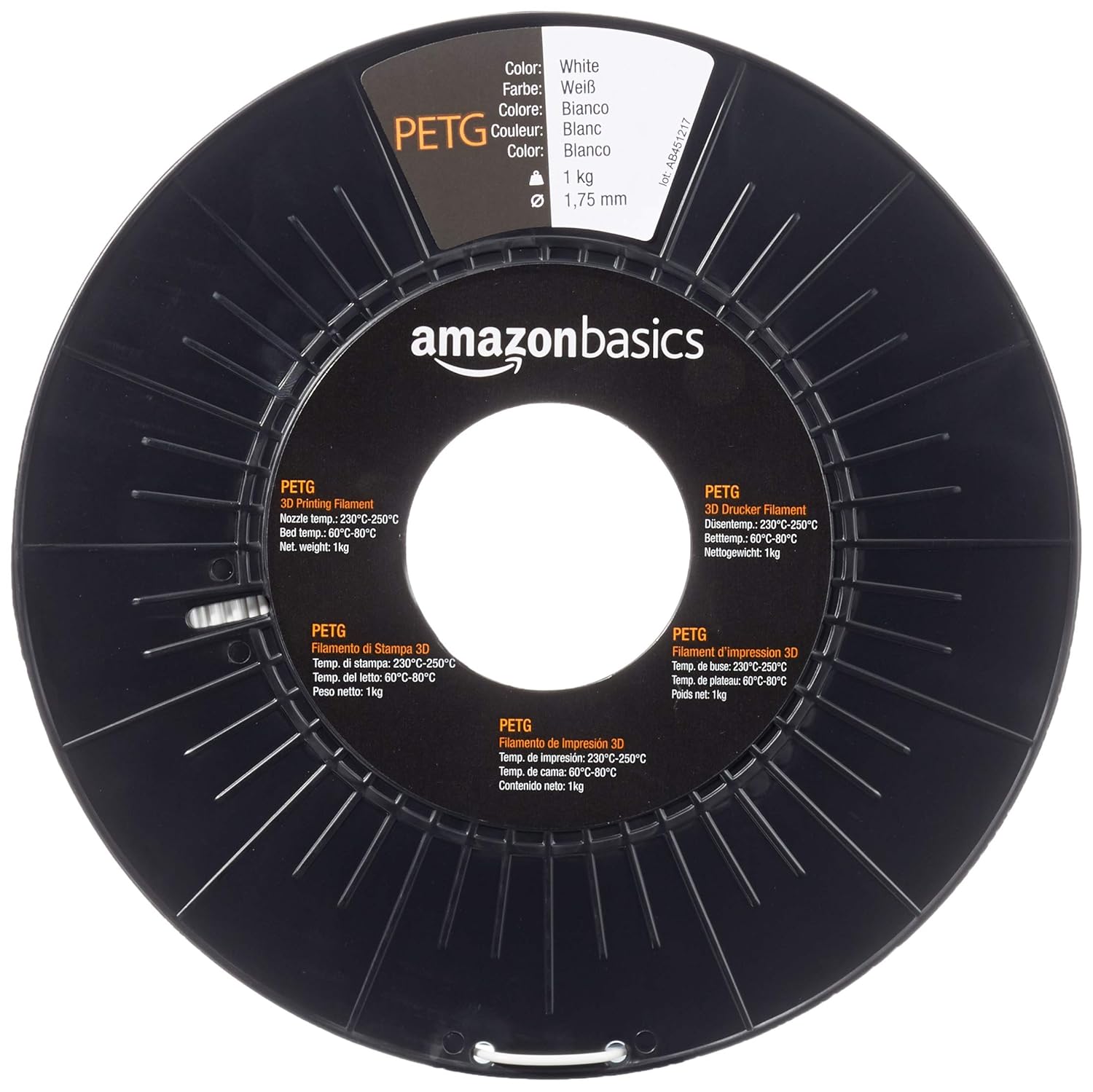  Basics PETG 3D Printer Filament, 1.75mm, White, 1 kg Spool : Industrial & Scientific