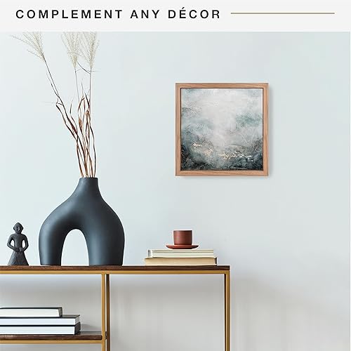 Miniatura 2 de MCS Marco de lienzo flotante, marcos de arte para pinturas en lienzo con cierres adhesivos y accesorios para colgar, veta de madera de nogal, 12 x