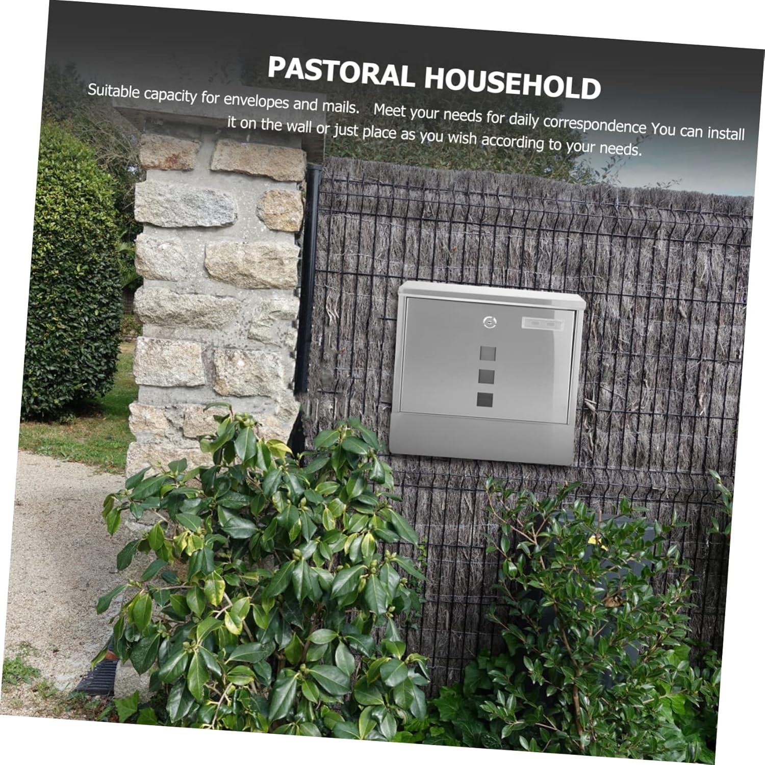 Metal Mailbox Lock Wall Mount Letter Box for Secure Outdoor Mail Storage Design for Home and Garden Use for Envelopes and Newspapers