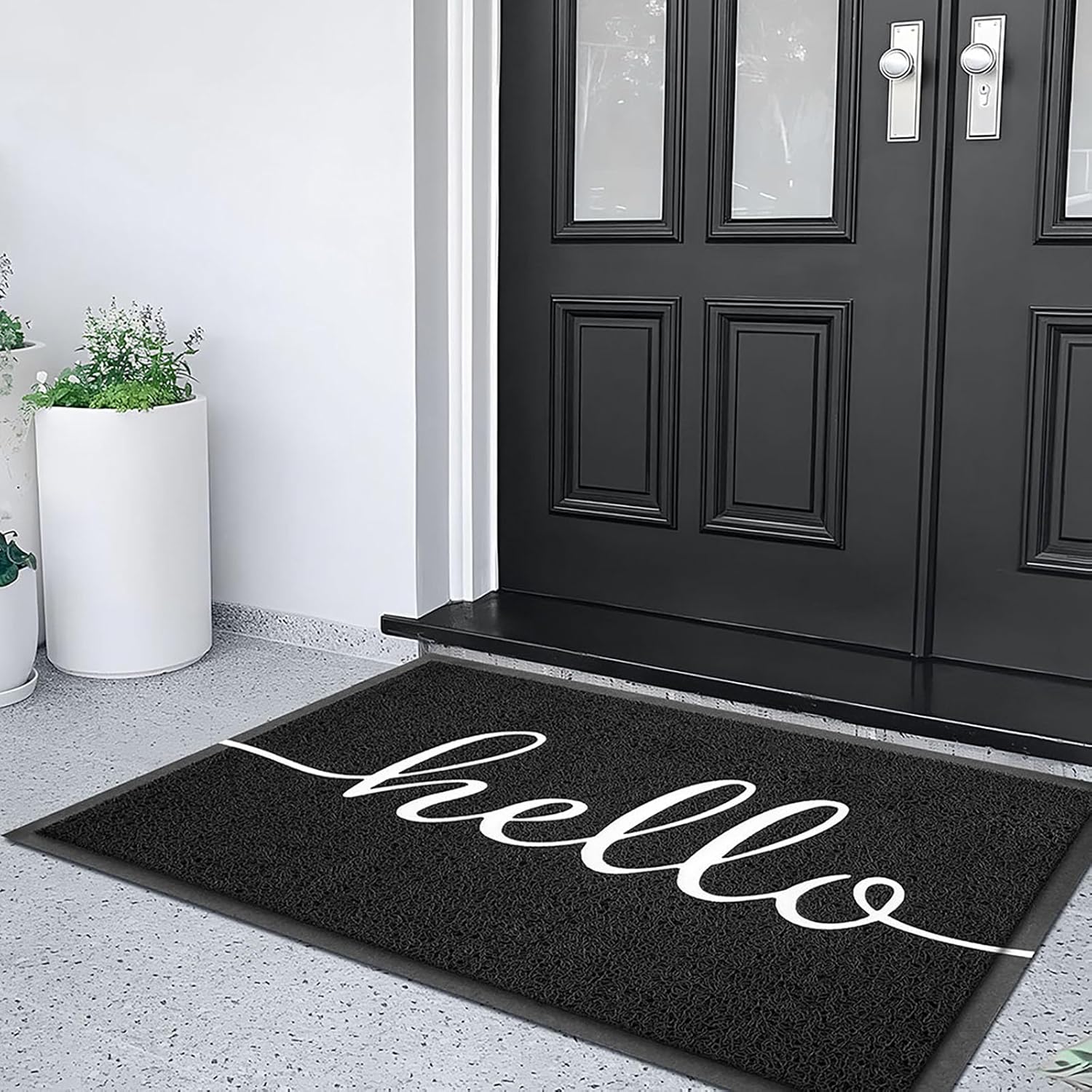 KILOCOCO Hello Doormat Welcome Mats Front Door Mat Outdoor Mat Low Pile Entrance Non-Slip Outdoor Doormats High Traffic Area Rubber Backed Entry Mats for Kitchen Indoor,31"x47"
