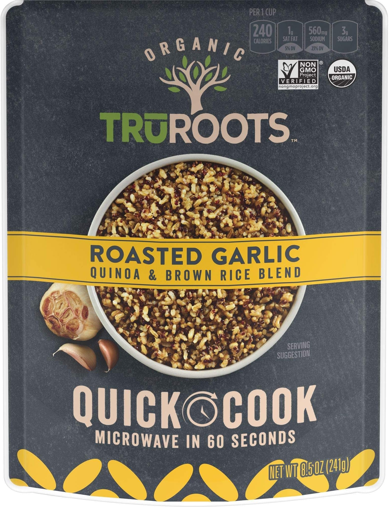 TruRoots Quick Cook Quinoa & Brown Rice Blend, Roasted Garlic