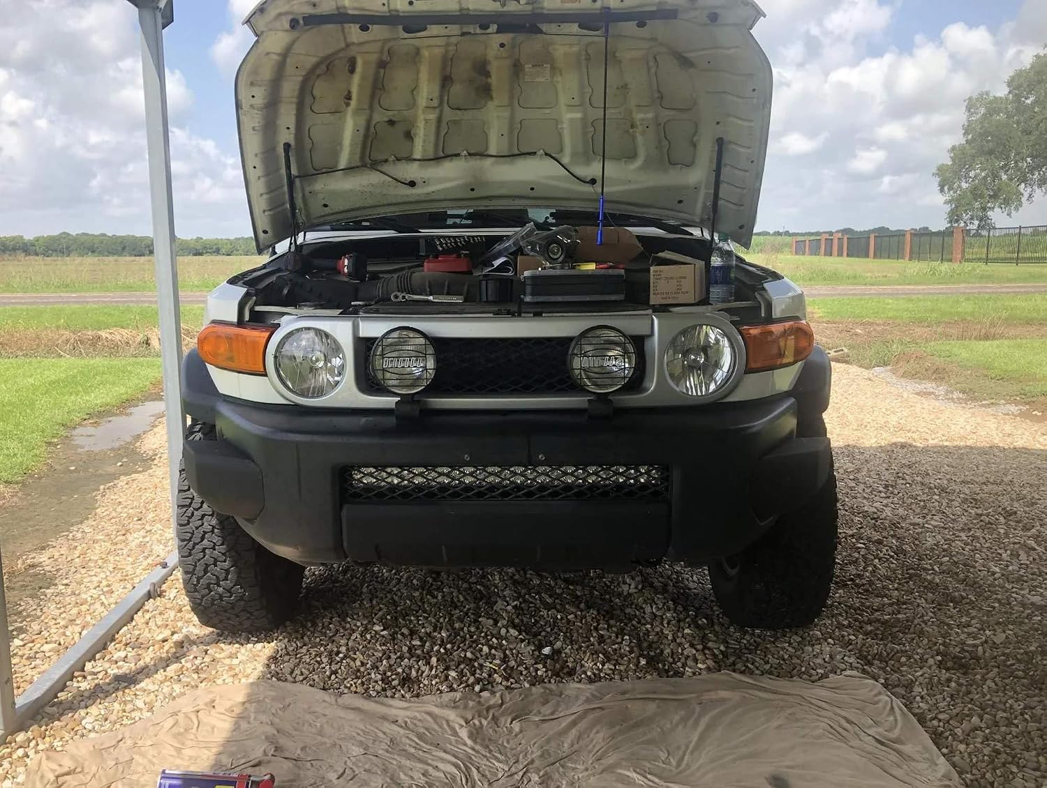 iJDMTOY Lower Grille 30-Inch LED Light Bar Kit Compatible with 2007-14 Toyota FJ Cruiser, Includes (1) 180W High Power LED Lightbar, Lower Bumper Opening Mounting Brackets & On/Off Switch Wiring Kit