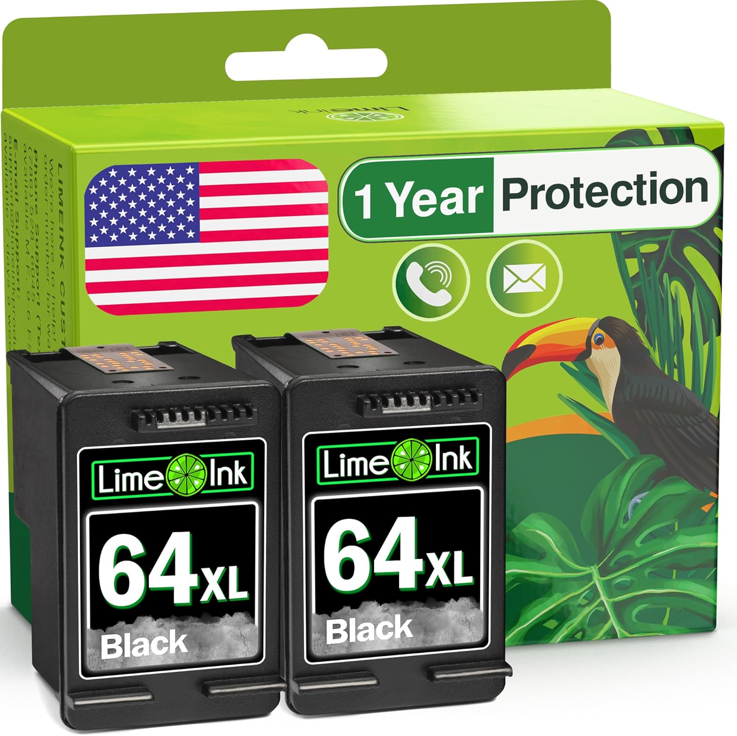Limeink 2 Remanufactured Ink Cartridges Replacement for HP
