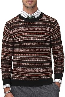 Sponsored Ad - Men's Crewneck Fair Isle Pullover Sweaters Long Sleeve Lightweight Vintage Sweater
