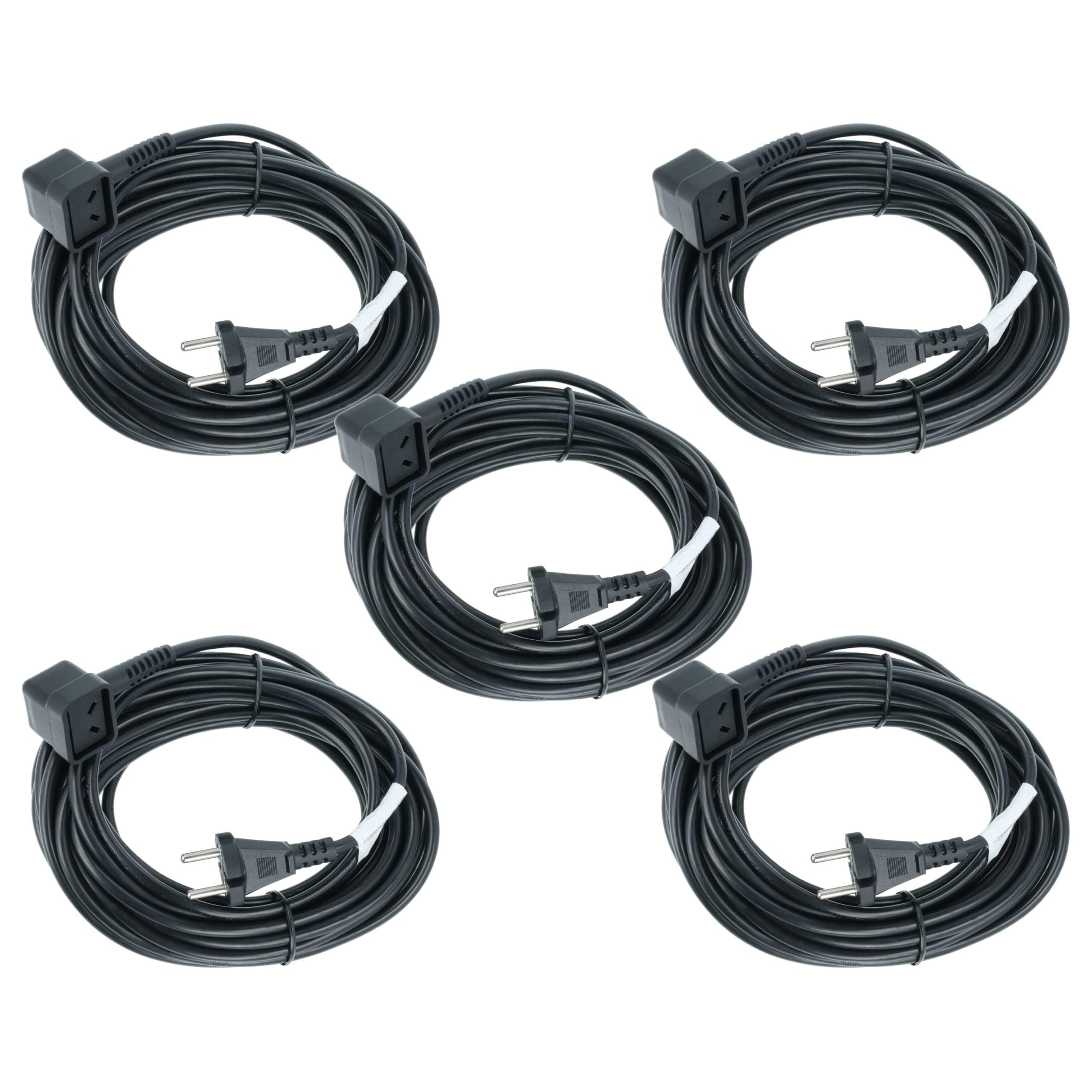vhbw 5 x kabel zasilający kompatybilny z odkurzaczem Numatic PSP 180, PRP 180, PSP 370, PSP180-11, PSP180A - kabel 10 m, kabel przyłączeniowy
