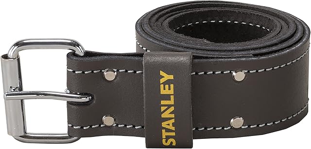STANLEY Leather Tool Belt for Tool Holsters and Pouches, with Adjustable Roller Buckle, STST1-80119