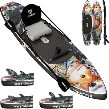 iTAOSTAR Novelty 116" x 35" Inflatable Stand Up Paddle Board with Seat- Stable SUP Board for Adults - Portable Paddleboard for Yoga, Surfing, Fishing - Includes Full Accessories Kit