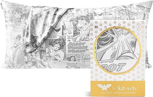 Vista 281 de Kitsch x Elf - Funda de almohada de satén con cremallera de tamaño queen/estándar, para el cabello y la piel, funda más suave que la seda, lavable a