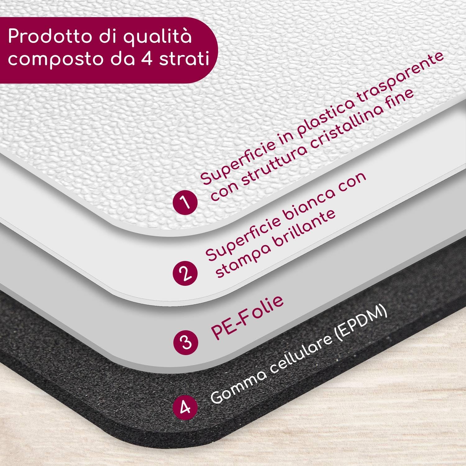 Tappetino mouse effetto marmo I 24 x 19 cm I mouse pad dimensione standard, antiscivolo I semplice moderno I pietra granito rosa bianco I dv672