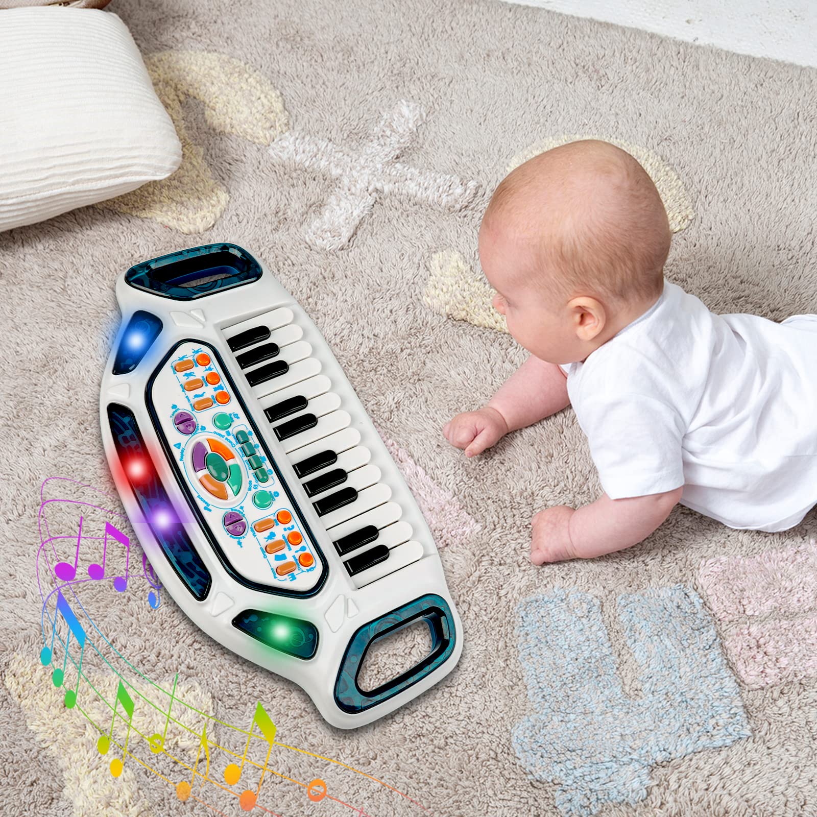 Teclado de juguete de piano para niños pequeños, juguetes multifuncionales para niños, regalos de cumpleaños para niños y niñas de 1 a 6 años