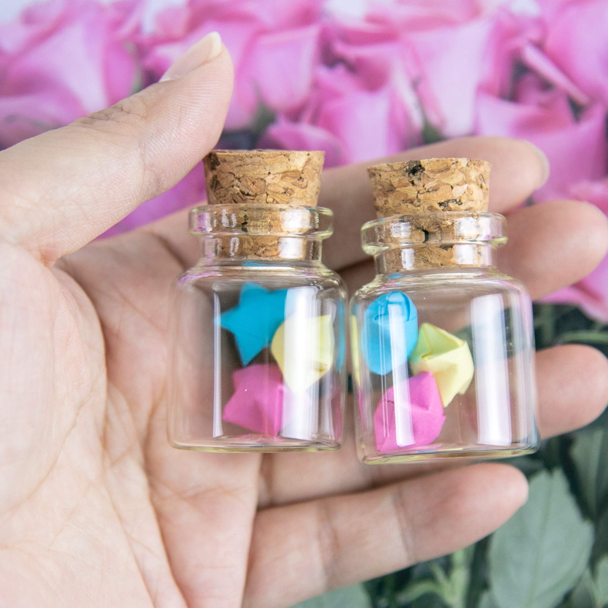 Mini Botellas de Vidrio Transparentes con Corcho 15ml - 12pcs
