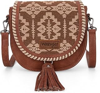 Montana West Wrangler Saddle Bag Purses for Women Small Crossbody Satchal Bag Embossed Braid Handbags