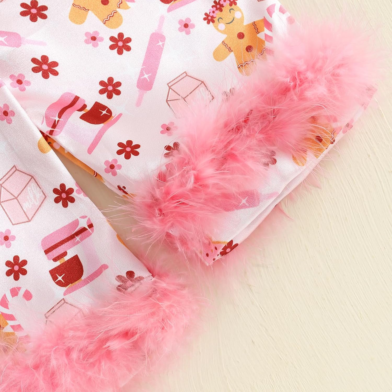 Kayotuas Halloween Pajamas Set Toddler Girl Pumpkin Pjs Feather Cuffs Button Down Shirt Pants Sleepwear Cute 2Pcs Loungewear - Image 6