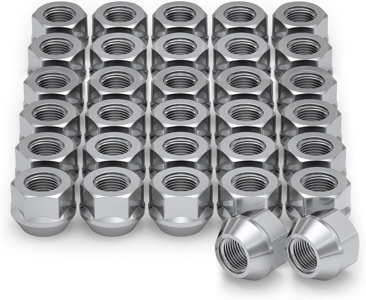 White Knight 791309-1SAM Chrome M14x1.50 Open End Bulge Acorn Lug Nut Kit with Wheel Locks (Random Key Pattern), 20 Pack