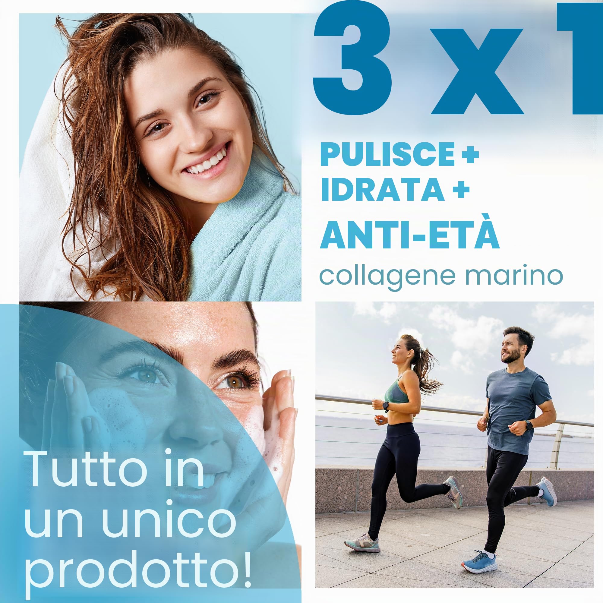 Gel Doccia Collagene Perlato Extra Delicato, Triplo Azione: Detergente Viso, Corpo e Capelli, Effetto Rassodante e Anti-età, Cura per la Pelle Atopica, Sensibile e Secca - 5000 ml