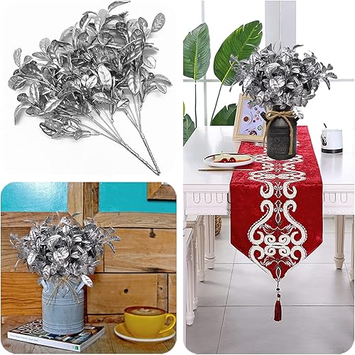 Vista 160 de CATTREE Helechos dorados - Plantas artificiales grandes y altas de 30 pulgadas, paquete de 2 decoraciones de Navidad, hojas de Boston doradas Hojas