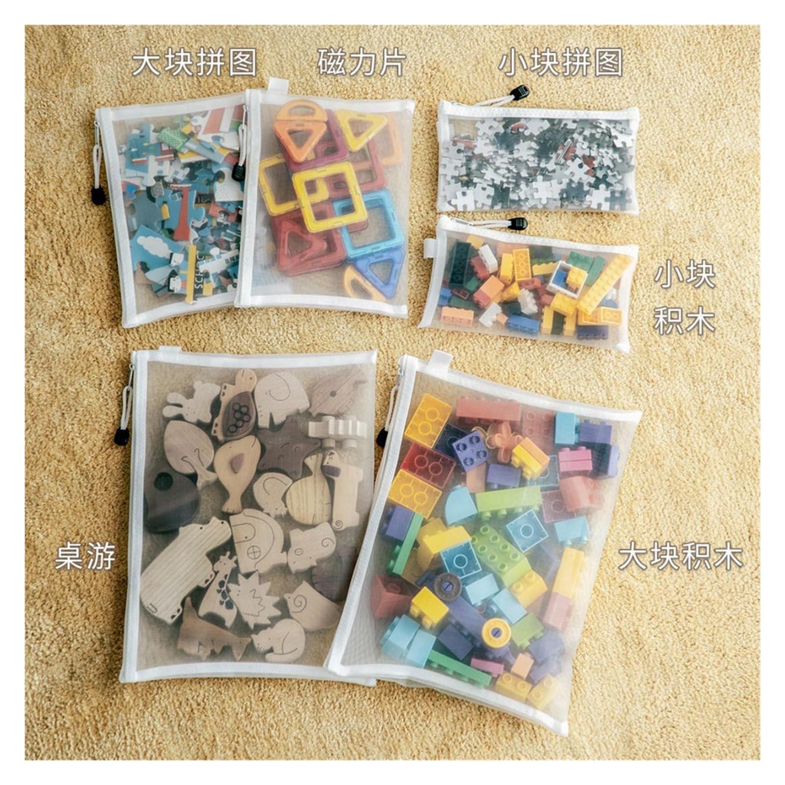 Borse con cerniera per portafogli, Borsa impermeabile con cerniera in rete for documenti e oggetti personali, confezione da 3 diverse misure(SML-3PCS)
