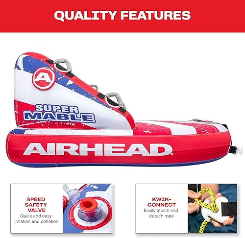 Miniatura 73 de Airhead Tubo inflable remolcable Mable, modelos de 1-4 jinetes, puntos de remolque duales, cubierta completa de nailon, almohadillas de espuma EVA