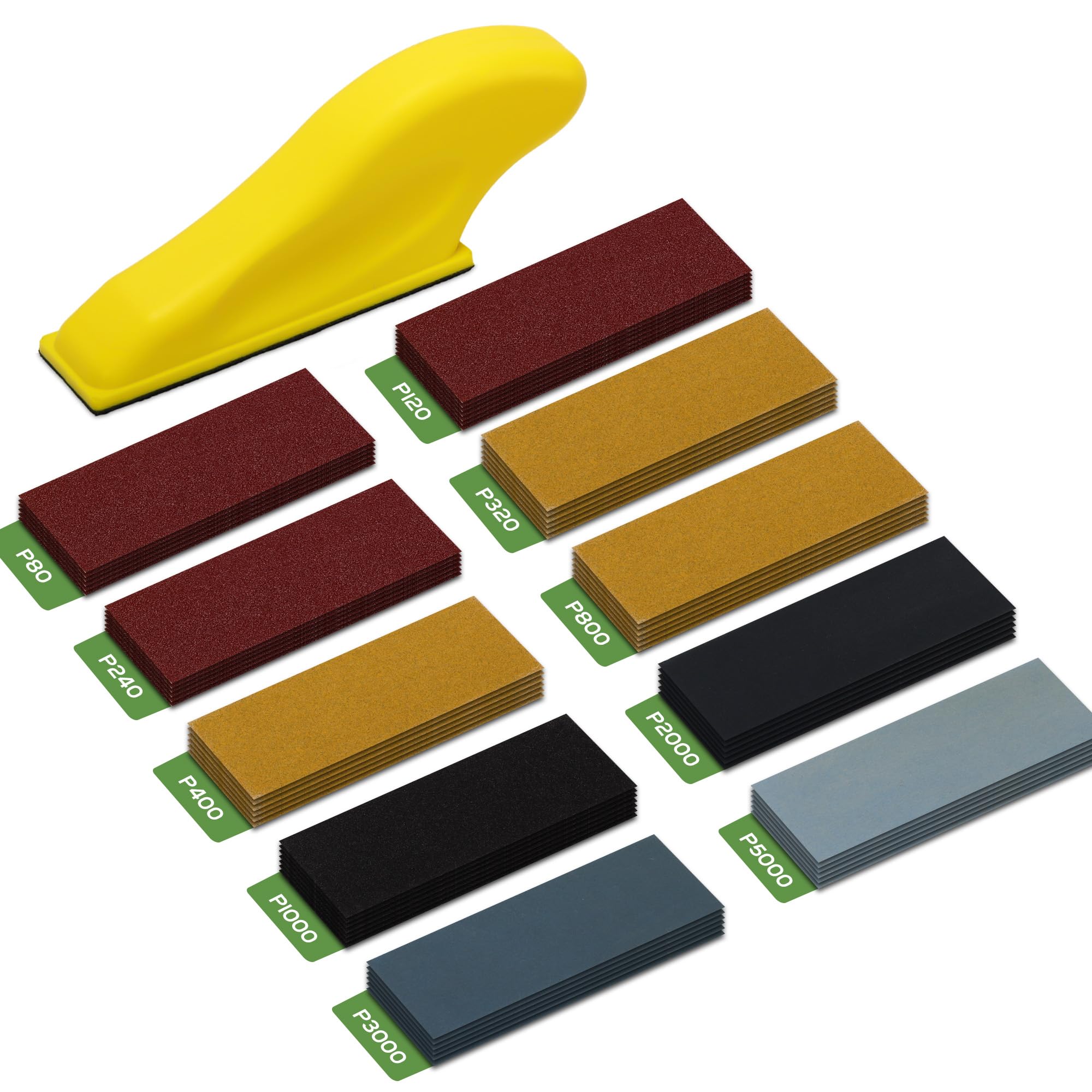 99BOX 180PCS Sandpaper Set 80 To 5000 Grit,3.5"x 1.1" Wet and Dry Sandpaper