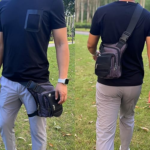 Miniatura 4 de NICGID Riñonera para la pierna, bolsa de muslo, bolsa de pierna caída, bolsas de cintura de senderismo para hombres y mujeres, bolsa de viaje al