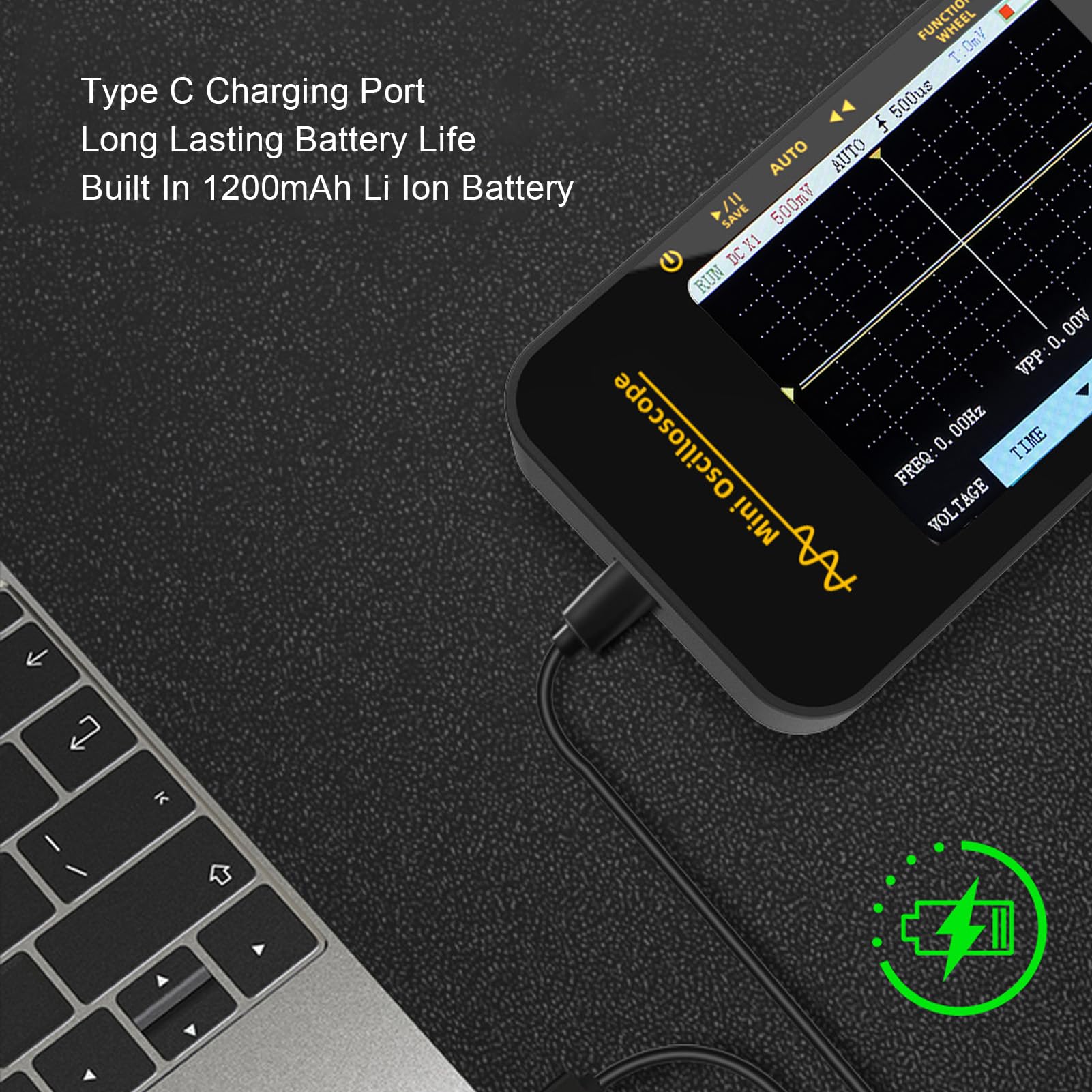 Fydun Oscilloscopio Digitale Portatile 3,2 Pollici Display a Colori 10 MHz Rate di Campionamento Portatile per gli Hobbisti EVA Storage