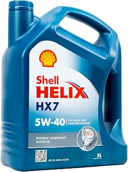 Shell Helix HX7 5W-40 5 Litre Engine Oil Multi-Coloured