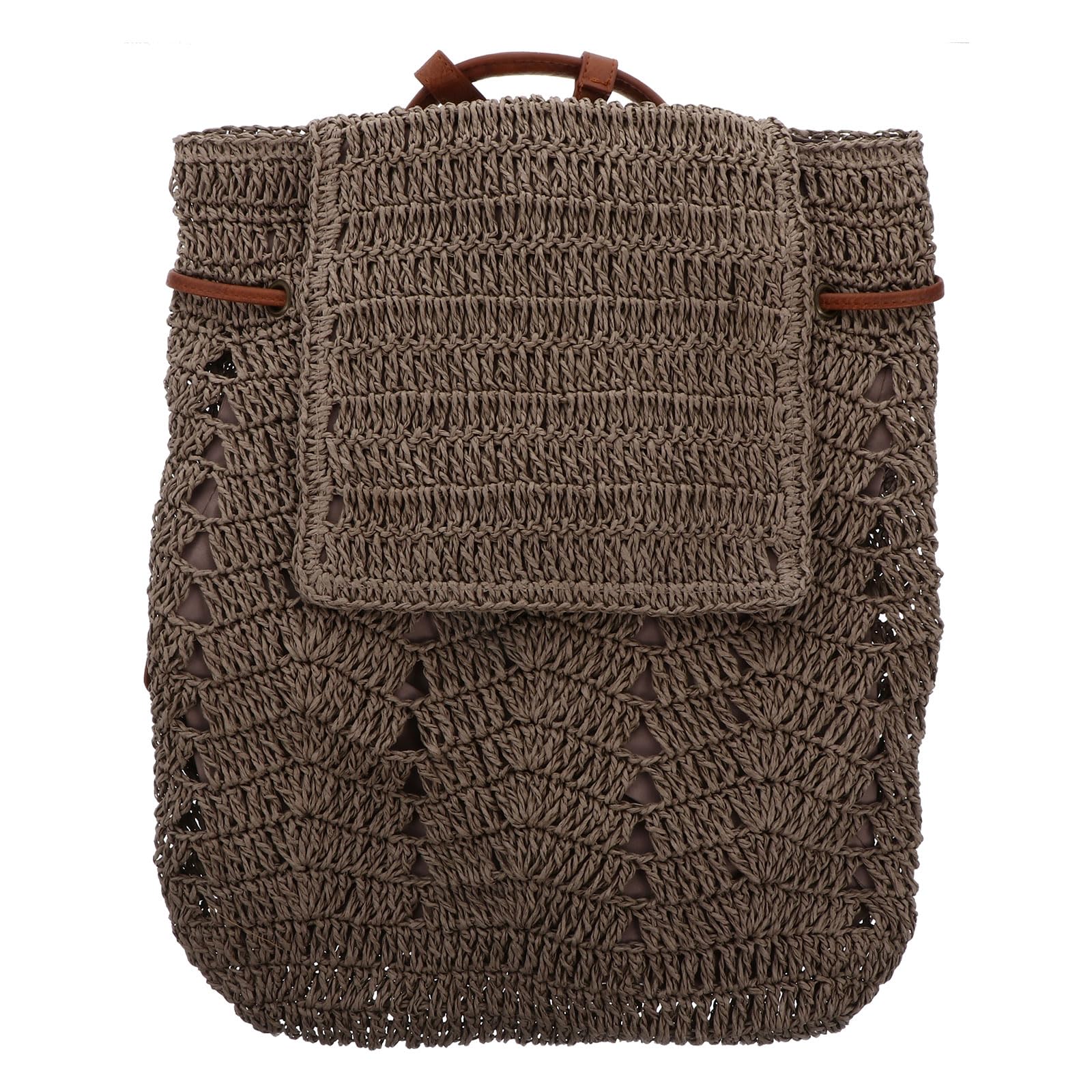 Bolso de Paja Cordón, Mochila de Almacenamiento para Mujer, Playa