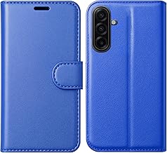 For Samsung A17 Case, Premium PU Leather Wallet Flip Cover [Card Holder] [Kickstand] [Magnetic Closure] Shockproof Phone Case For Samsung Galaxy A17 5G / 4G - Blue