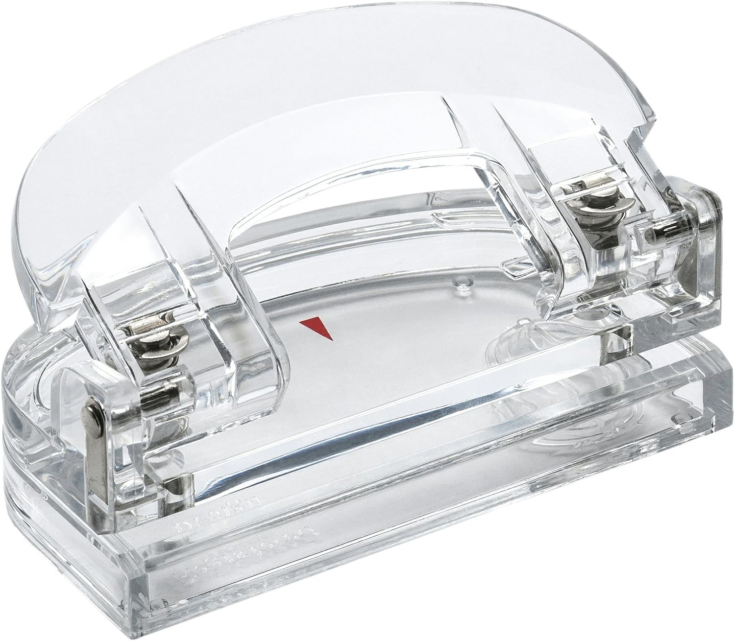OSCO Clear Acrylic Two Hole Punch | 12 Sheet Capacity | Transparent | H6 x W11 x D6.3 cm |