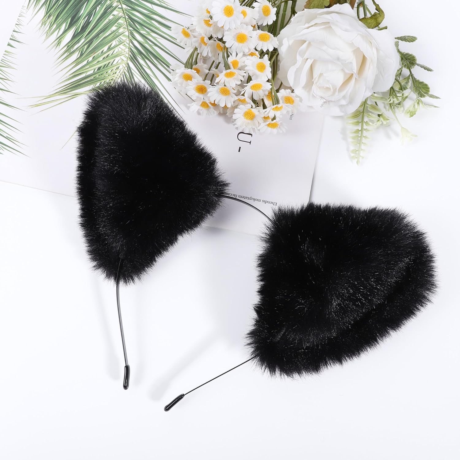 Women Cat Fox Long Fur Ears Headband Party Cosplay Costume Hairband - Image 2