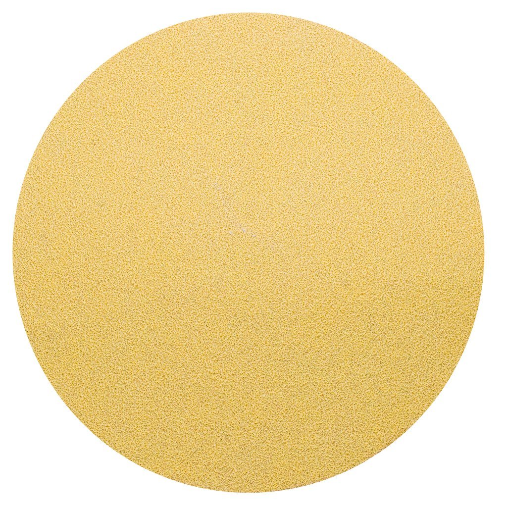 Benchmark Abrasives 6 Inch Sanding Discs Hook and Loop, Aluminum Oxide Stearated Gold No Hole Adhesive Sandpaper for Surface Blending, Automotive - Orbital Sander Sandpaper (50 Discs), 80 Grit