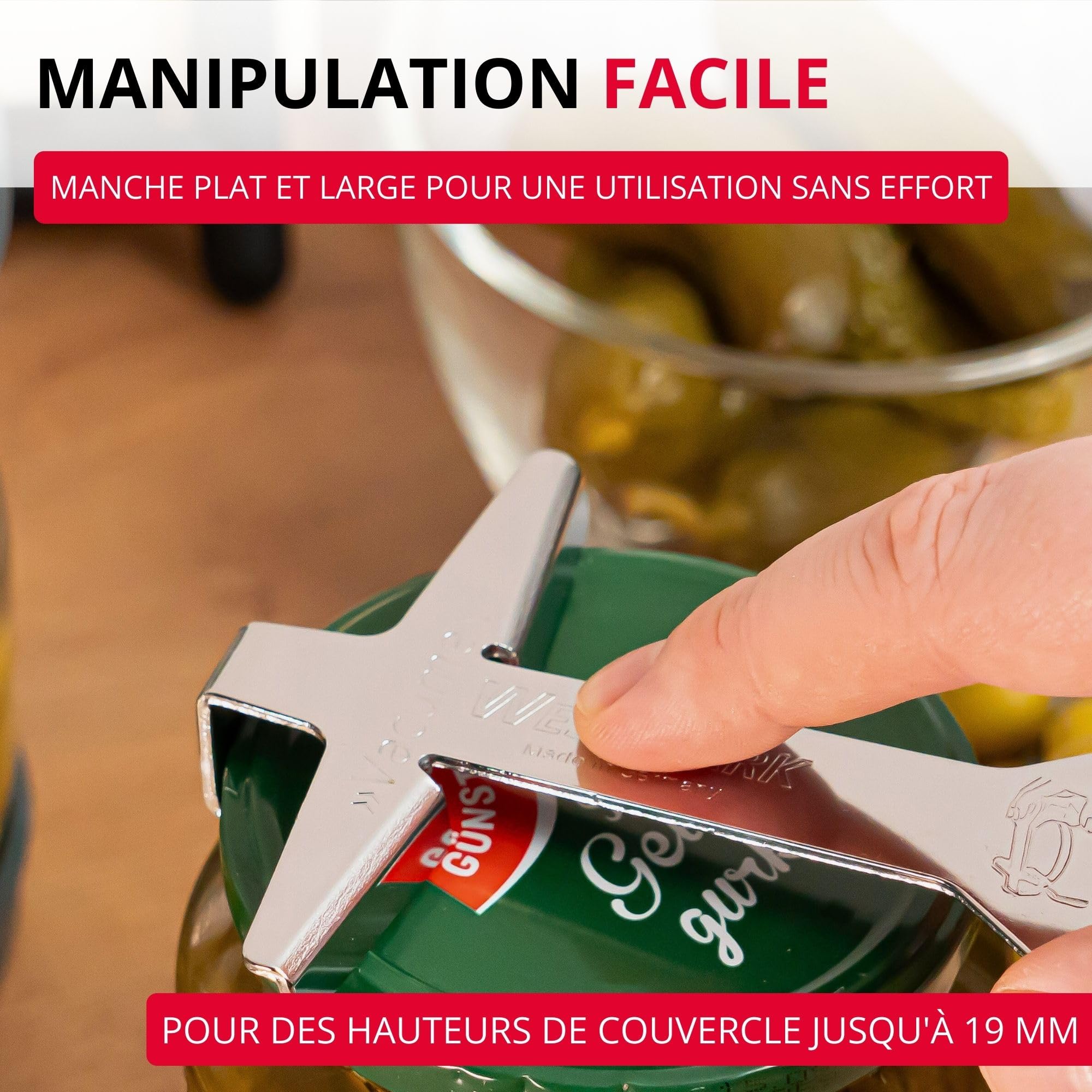 Westmark Ouvre-Bocal avec Décapsuleur 13,1cm Acier Chromé Argent