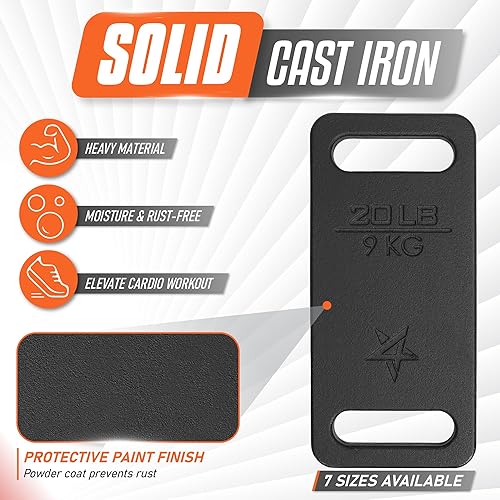 Miniatura 4 de Yes4All Cast Iron Rucking Weight for Backpack, Training Weight Plate with Ergonomic Rounded Handle, Protective Glossy Finish for Weighted Walking,