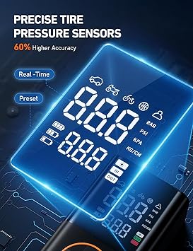 AstroAI L7 Tire Inflator Portable Air Compressor, 150 PSI Cordless Mini Air Bike Pump with Digital Dual Values Display, Lightning Fast Inflation & Pressure Gauge for Auto, Motorcycles, Bikes, Balls