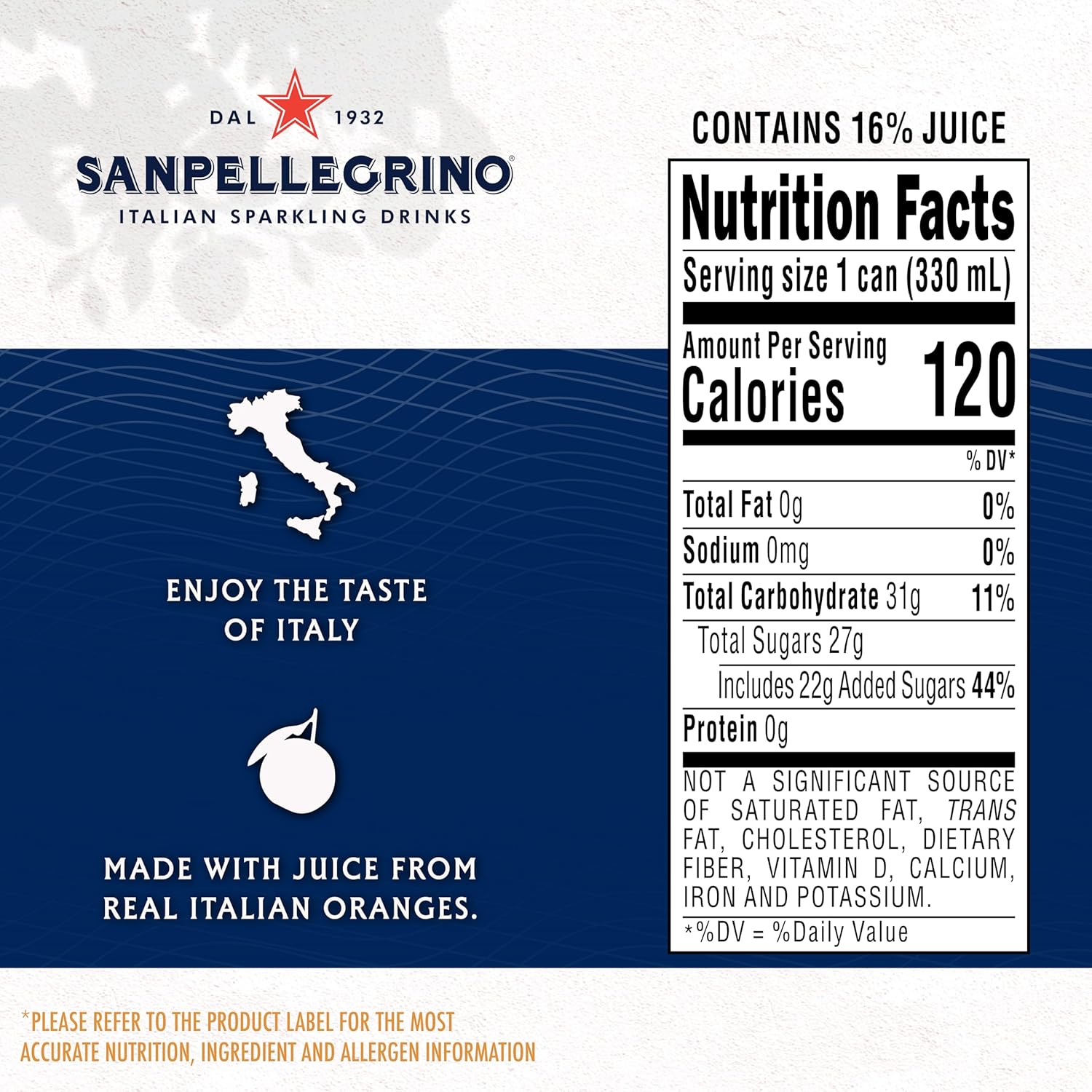 Sanpellegrino Italian Sparkling Drink Aranciata, Sparkling Orange Beverage, 6 Count(Pack of 4)