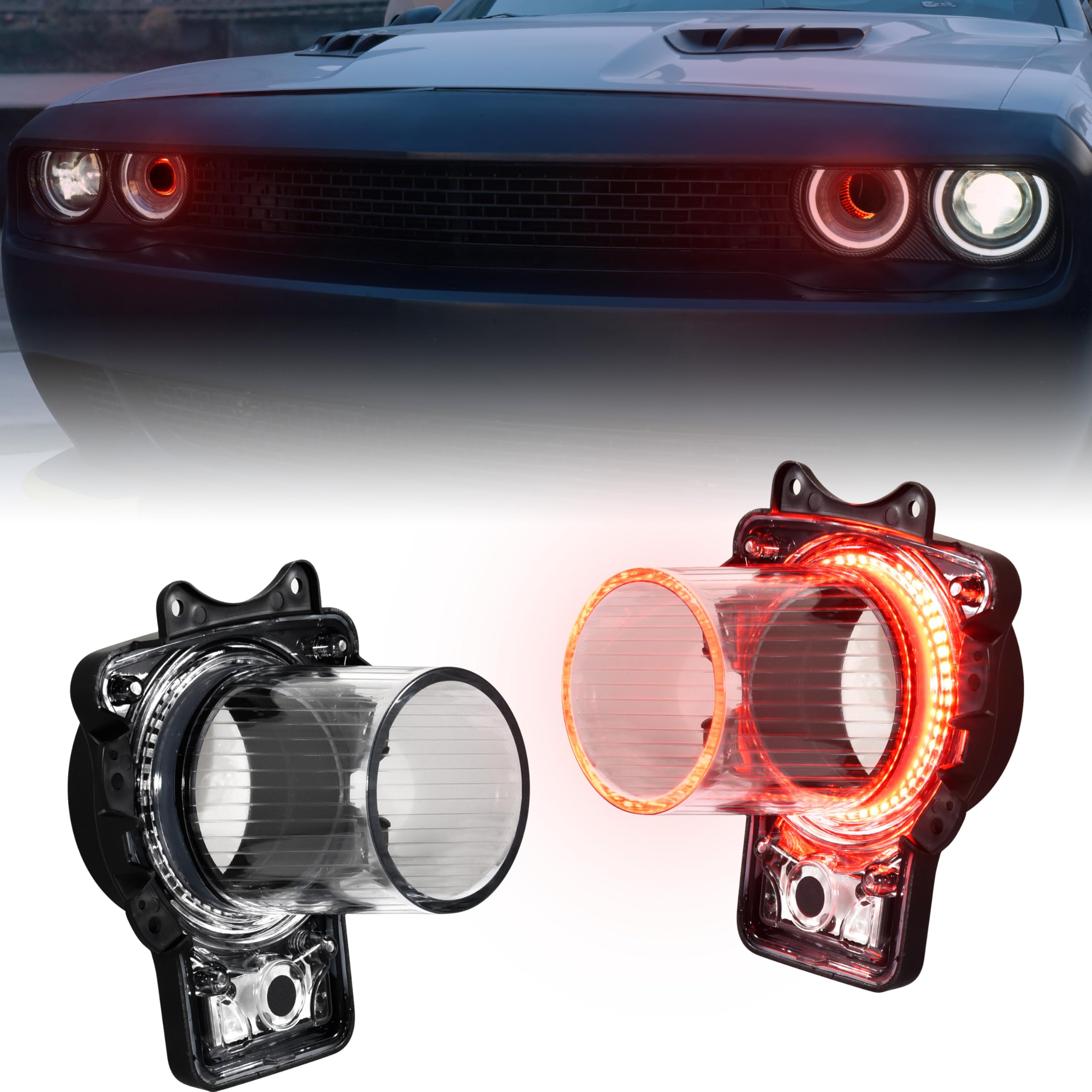 KEWISAUTO Headlights Bulbs for 2015-2020 Dodge Challenger, LED Head Lamps Air Inserts Assembly Head Light Bulb for Dodge Challenger 2015-2020